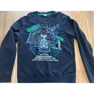 Kenzo Paris Tiger Mind Storm Embroidered Sweatshirt Black Mens M F755SW8054XG